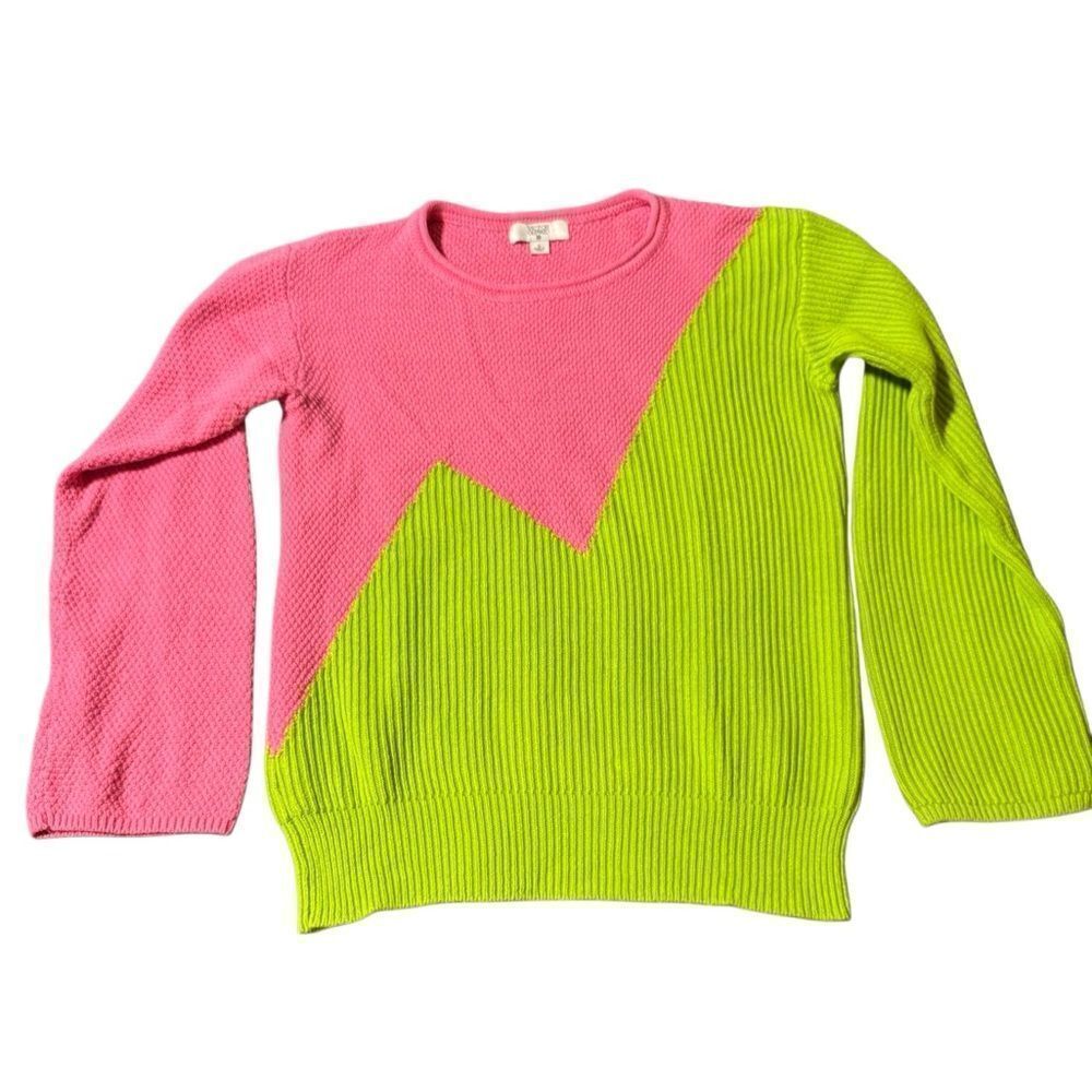 Victor Glemaud Pink and Green Crew Neck Sweater